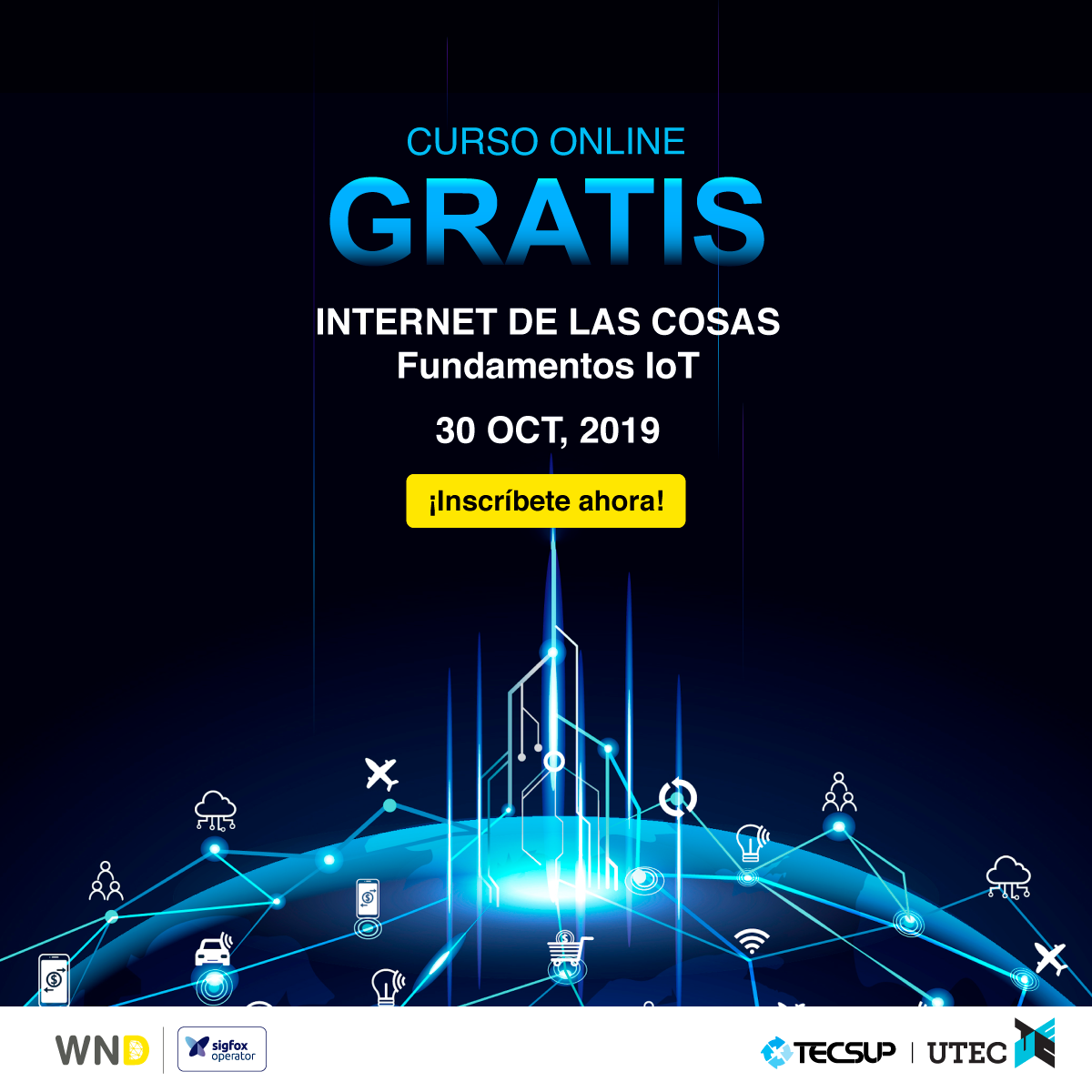 #WND, operador de @Sigfox, en alianza con #Tecsup y #UTEC lanza el curso virtual gratuito “Internet de las Cosas: Fundamentos de IoT”